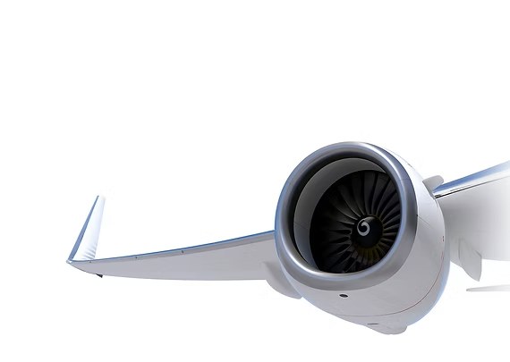 Turbofan engine mounted on an aircraft wing